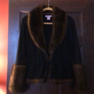 Faux fur trimmed sweater!